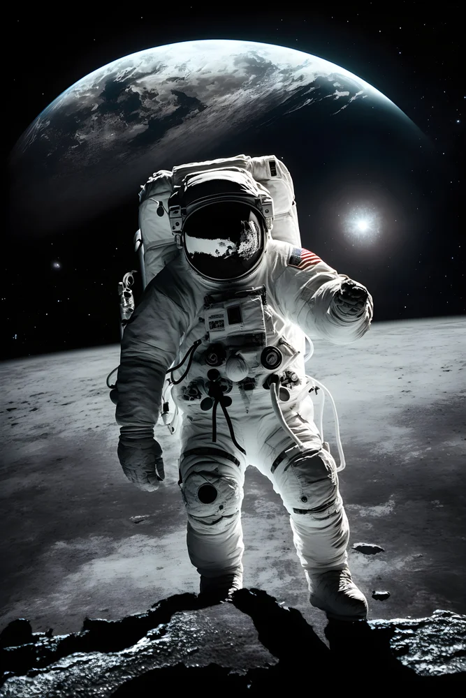 Tablou canvas: Astronaut pe Suprafețele Lunare - Thumbnail 2