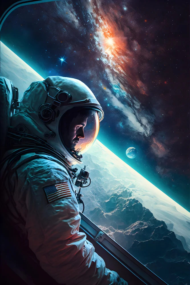 Tablou canvas: Astronaut Privind spre Cosmos - Thumbnail 2