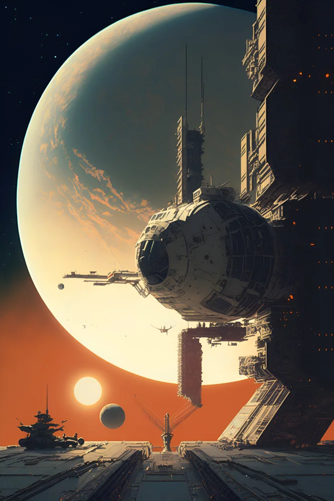 Tablou canvas: Stație Spațială la Apus de Soare - Thumbnail 2