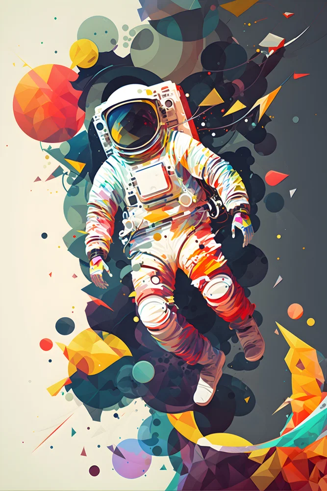 Tablou canvas: Astronaut în Spațiu Abstract - Thumbnail 2