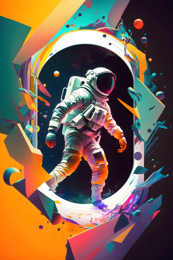 Tablou canvas: Astronaut în Călătorie Cosmică - Thumbnail 2