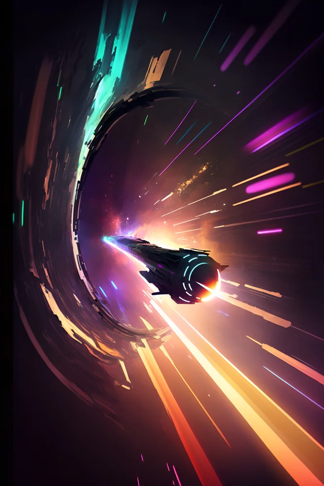 Tablou canvas: Navă Spațială în Călătorie Cosmică - Thumbnail 2