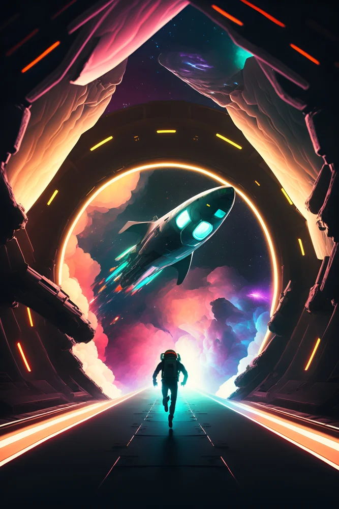 Tablou canvas: Astronaut Explorând Calea Spațială - Thumbnail 2