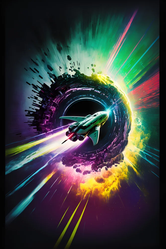 Tablou canvas: Navă Spațială în Trecere prin Vortex - Thumbnail 2