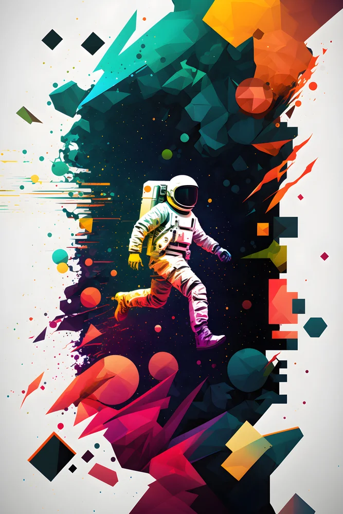 Tablou canvas: Explorator Spațial în Culori Vibrante - Thumbnail 2