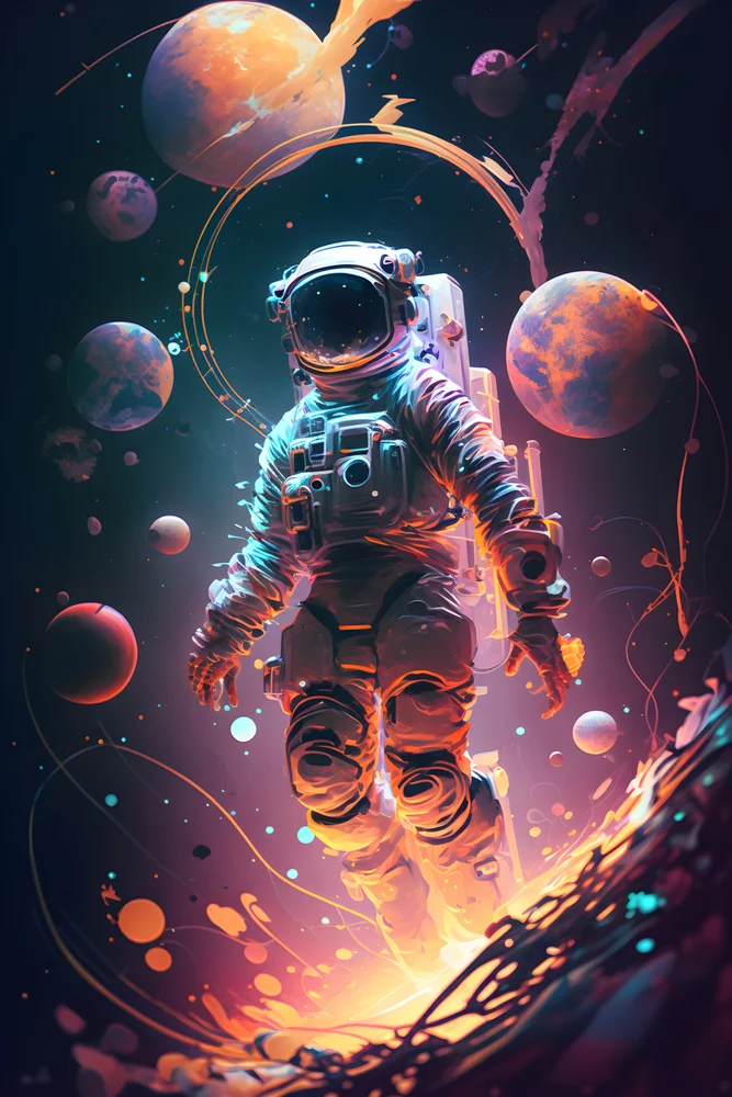 Tablou canvas: Astronaut în Spațiu Cosmic - Thumbnail 2