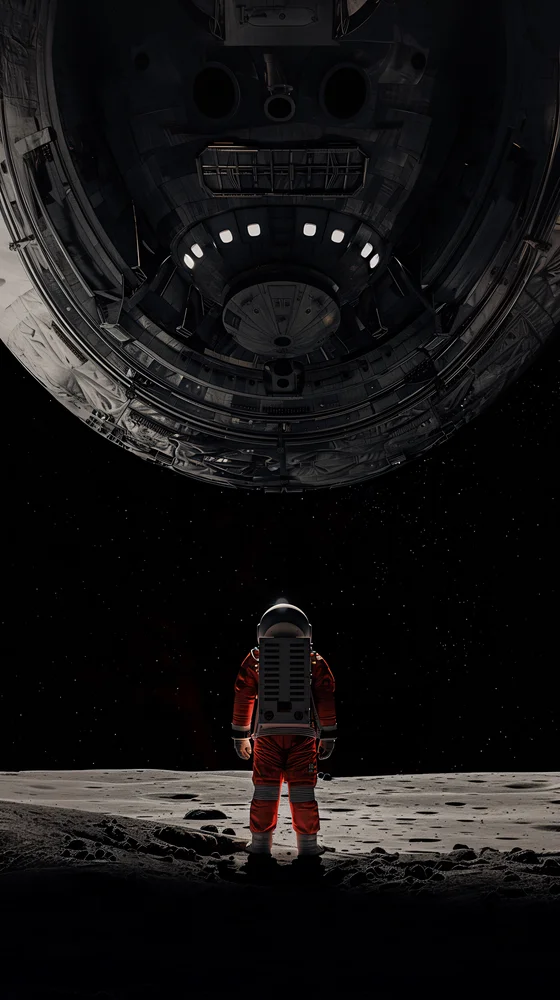 Tablou canvas: Explorator Spațial Sub Navă Cosmică - Thumbnail 2