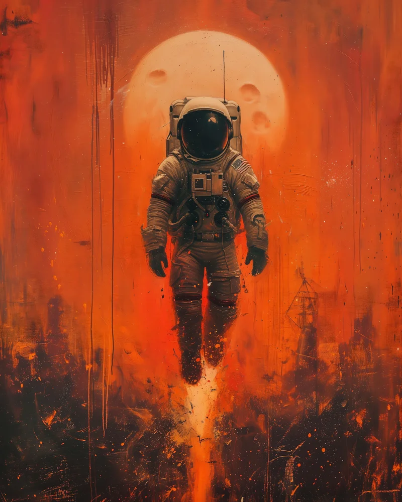 Tablou canvas: Astronaut în Lumină de Apus - Thumbnail 2