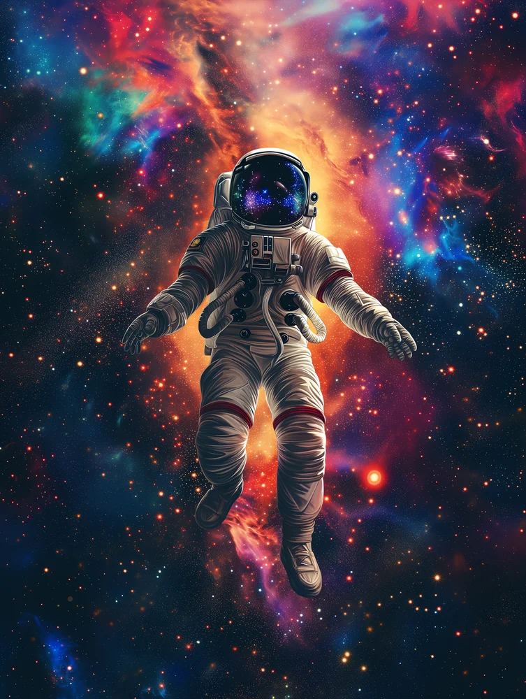 Tablou canvas: Astronaut în Nebuloasă Colorată - Thumbnail 2