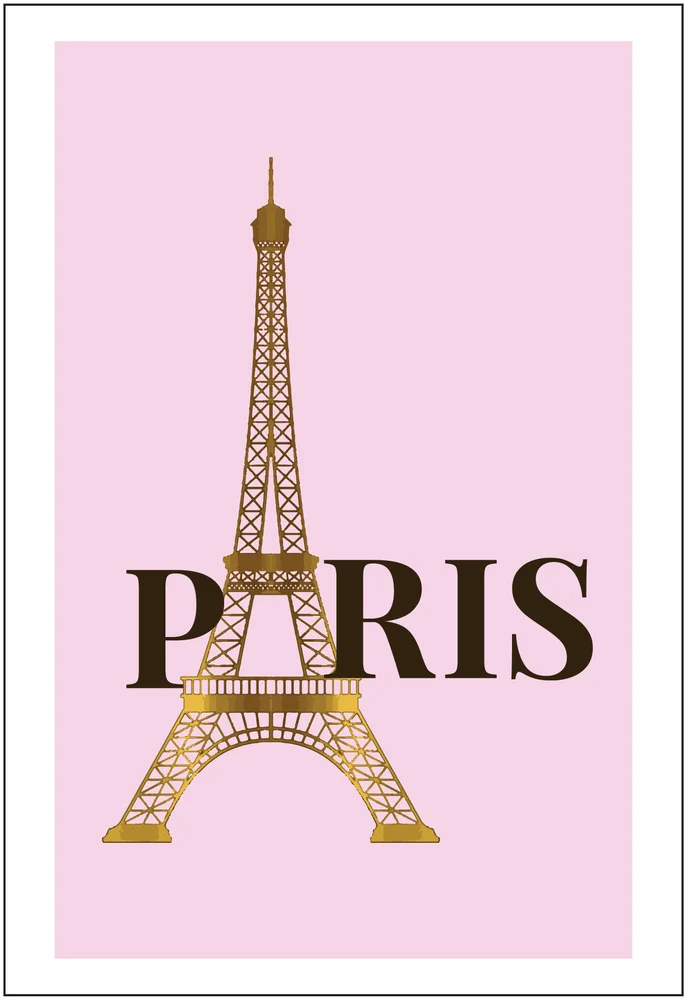 Tablou canvas: Eiffel Paris pe Fundal Roz - Thumbnail 2