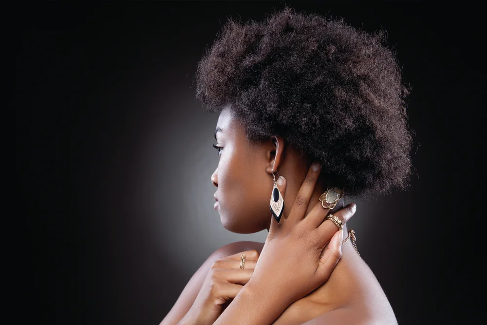 Tablou canvas: Portret Elegant cu Bijuterii Afro - Thumbnail 2