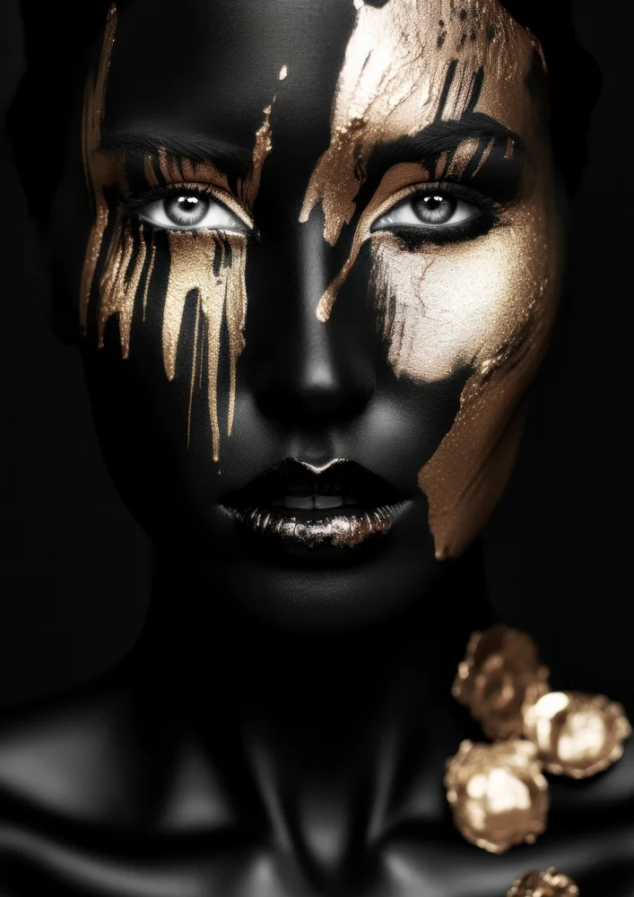 Tablou canvas: Portret Artistic cu Accente Aurii 20 - Thumbnail 2