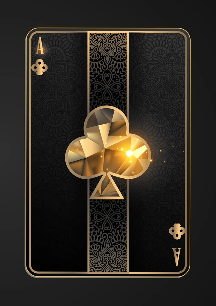 Tablou canvas: As de Treflă în Design Aurit - Thumbnail 2