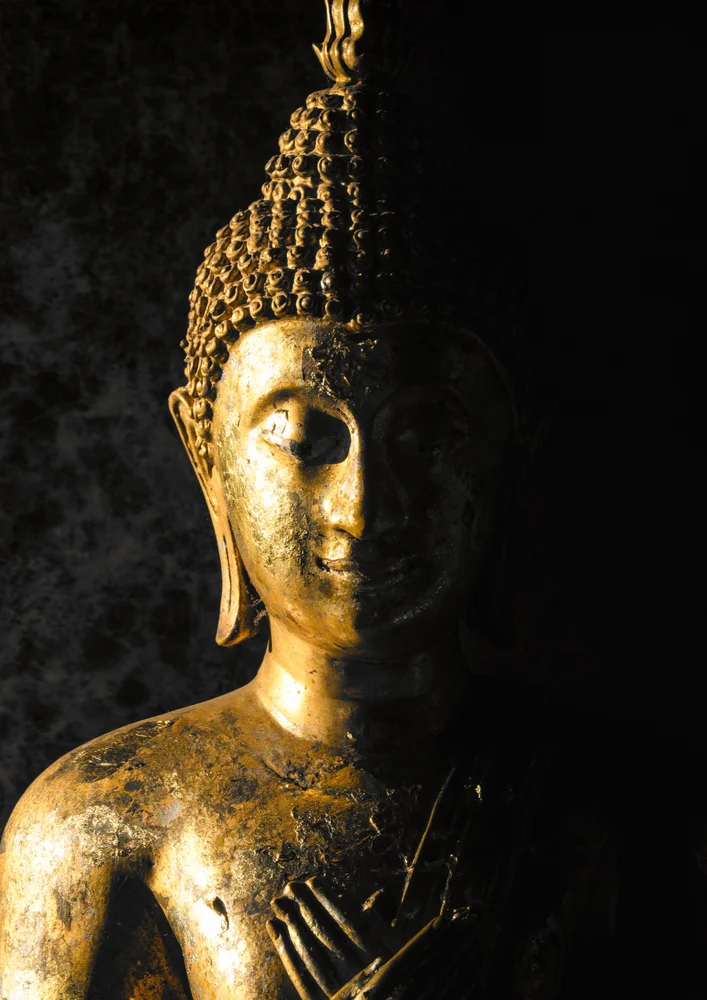 Tablou canvas: Statuie Buddha în Umbre de Aur - Thumbnail 2