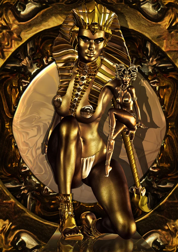 Tablou canvas: Portretul Regal în Auriu și Bronz - Thumbnail 2