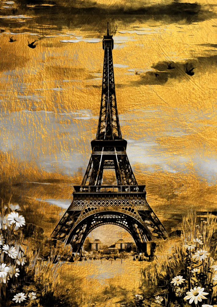 Tablou canvas: Turnul Eiffel în Timpul Apusului Aurit - Thumbnail 2