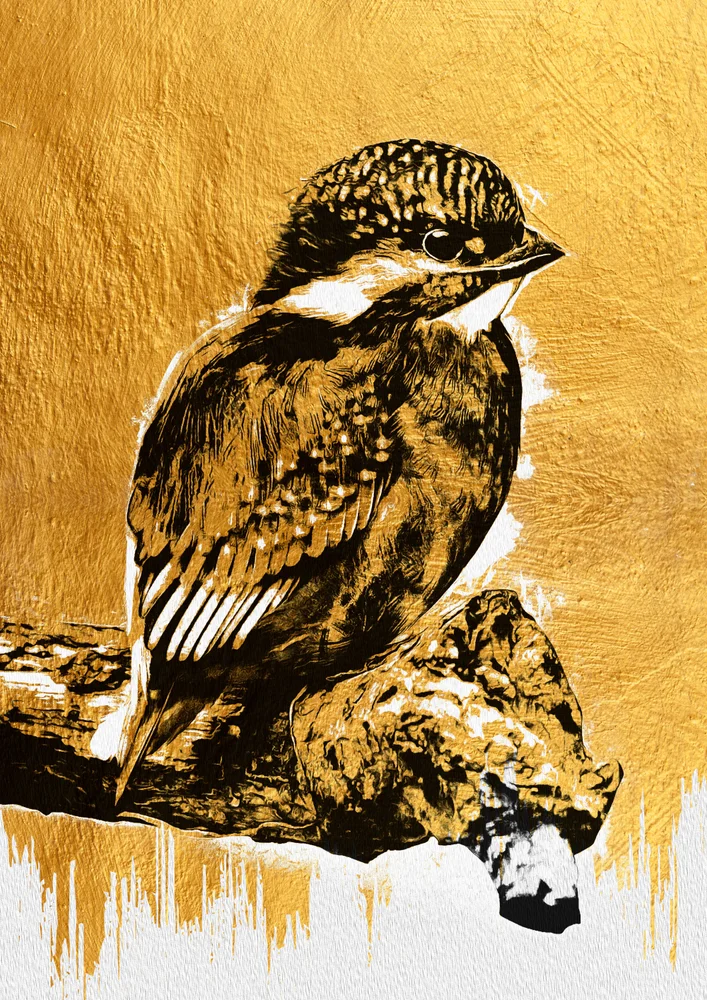 Tablou canvas: Pasăre în Detalii Aurii - Thumbnail 2