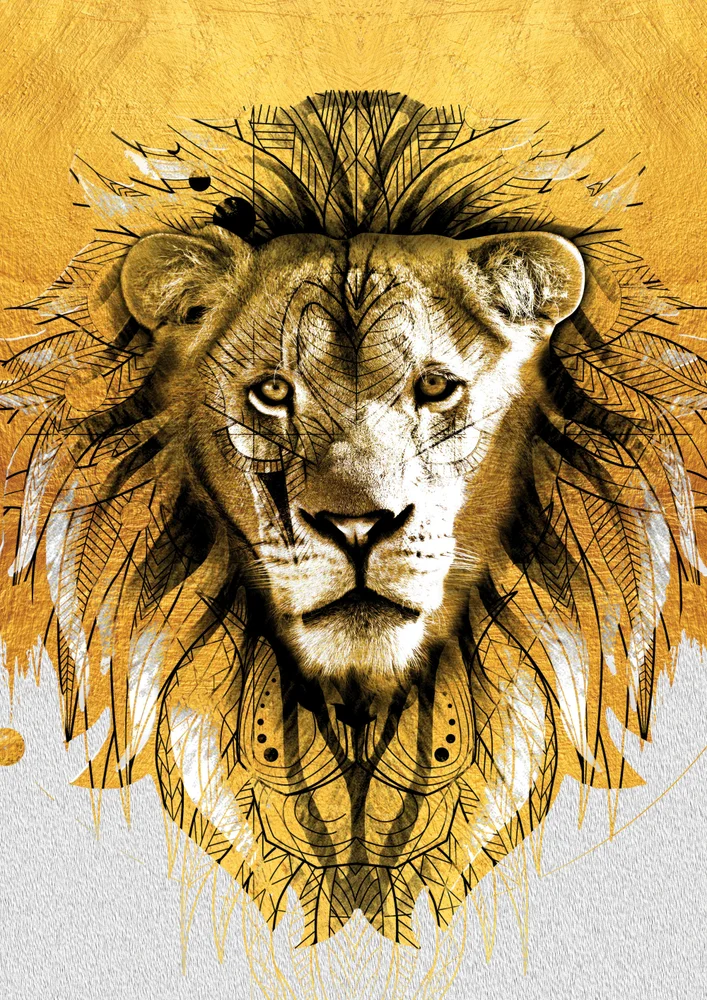 Tablou canvas: Portret Leu în Stil Artistic - Thumbnail 2