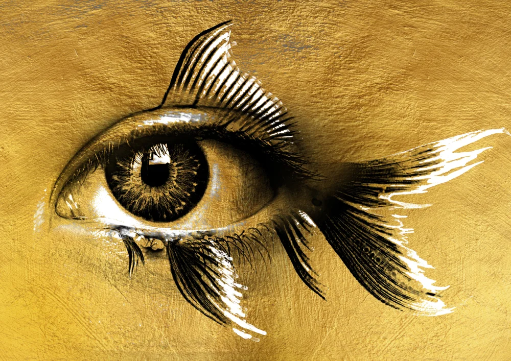 Tablou canvas: Ochiu de Pește în Paletă Aurie - Thumbnail 2