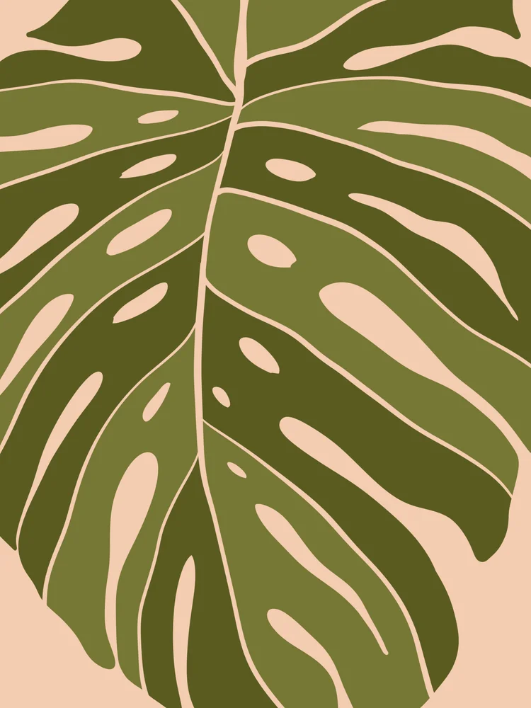 Tablou canvas: Frunză Monstera în Tăietură Boemă - Thumbnail 2