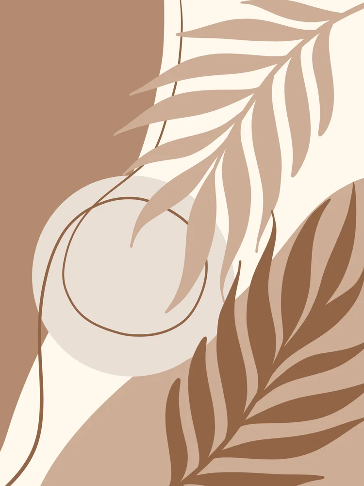 Tablou canvas: Frunze Abstracție Boemă în Tonuri Pământii - Thumbnail 2