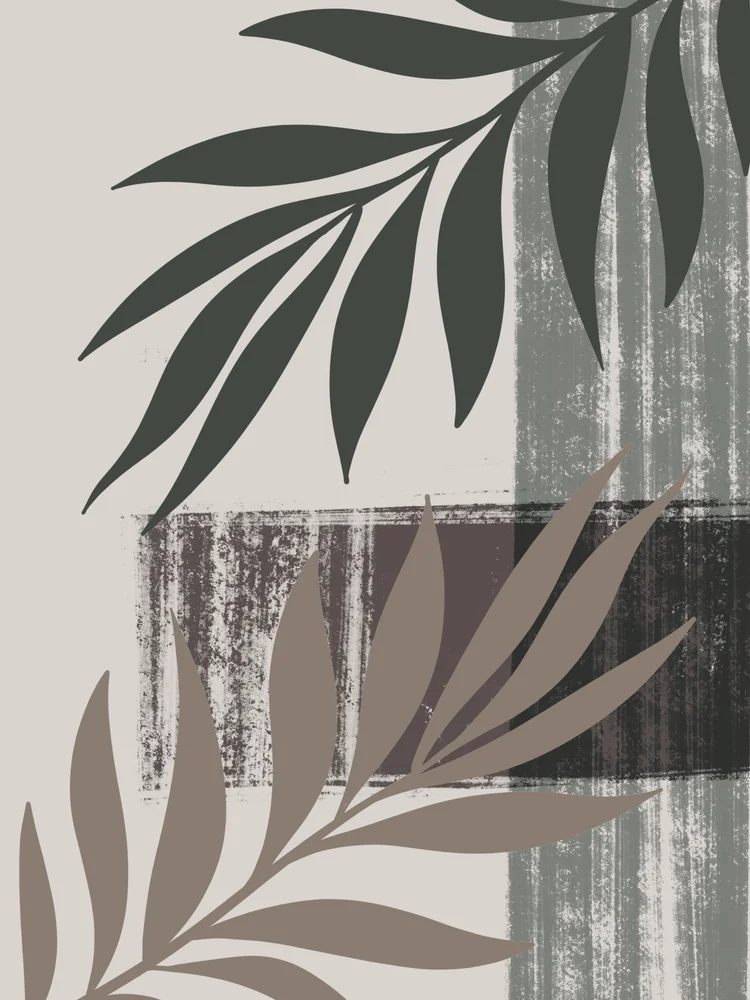 Tablou canvas: Frunze Abstracte în Tonuri Naturale - Thumbnail 2