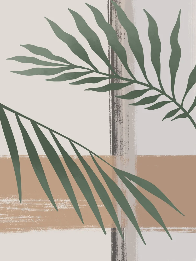 Tablou canvas: Frunze Verzi pe Fundal Abstract - Thumbnail 2