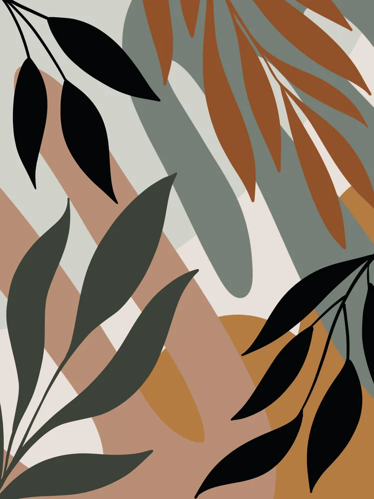 Tablou canvas: Frunze Abstracte în Tenta Boemă - Thumbnail 2