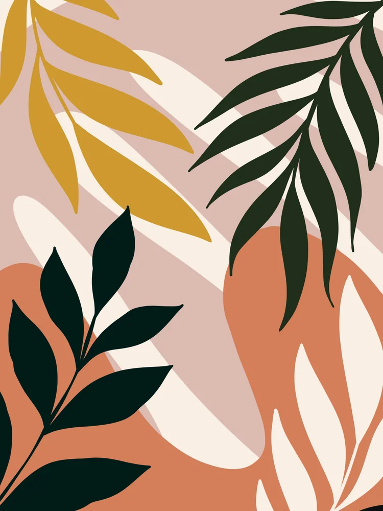 Tablou canvas: Frunze Stilizate în Teme Boho - Thumbnail 2