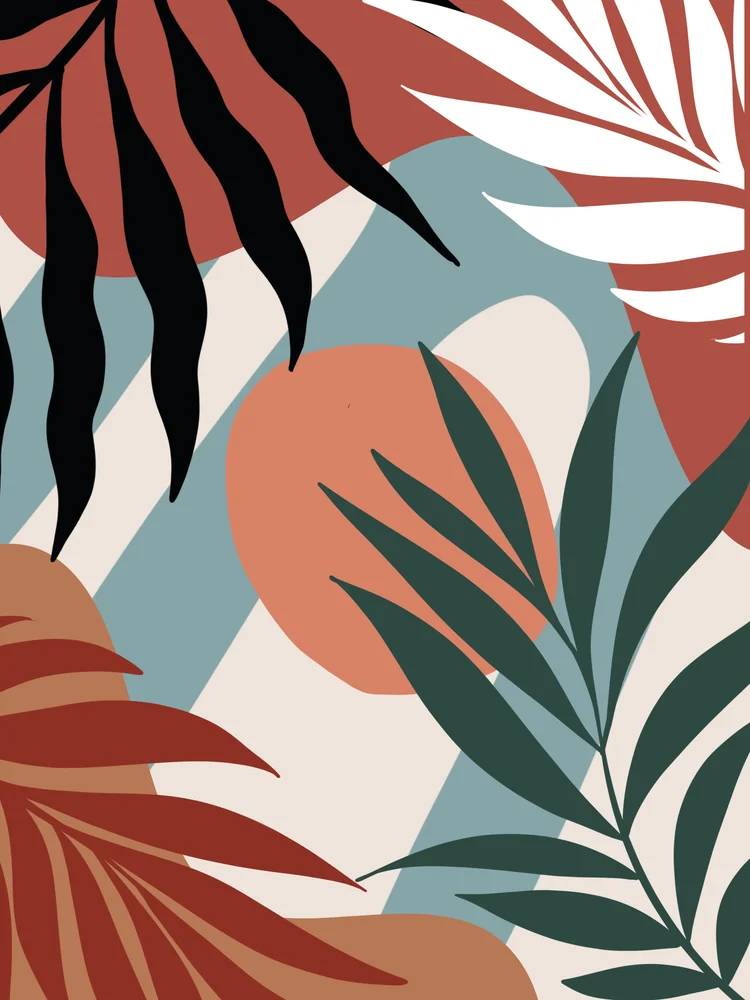 Tablou canvas: Abstract Boem cu Frunze Colorate - Thumbnail 2