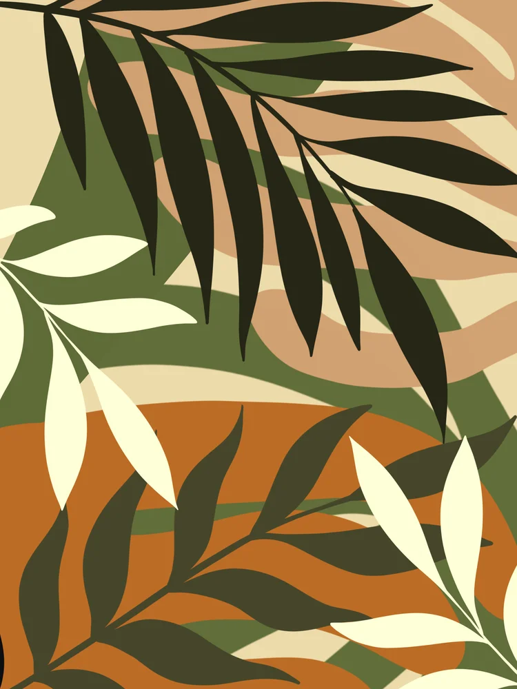 Tablou canvas: Frunze Abstracție Boemă în Tonuri Pământii (2) - Thumbnail 2