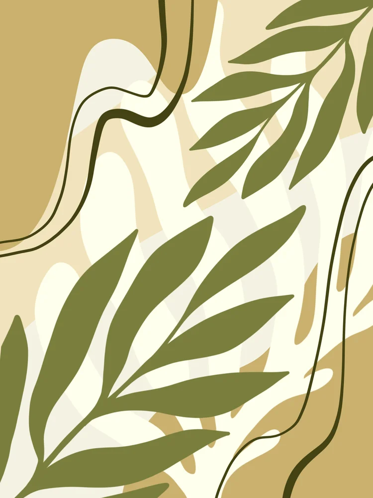 Tablou canvas: Frunze Abstracție Boemă în Tonuri Pământii 2 - Thumbnail 2