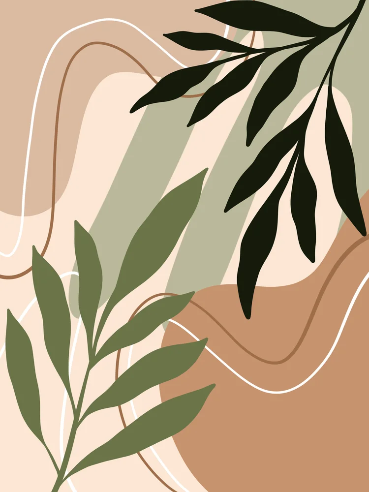 Tablou canvas: Frunze Abstracție Boemă în Tonuri Pământii 3 - Thumbnail 2