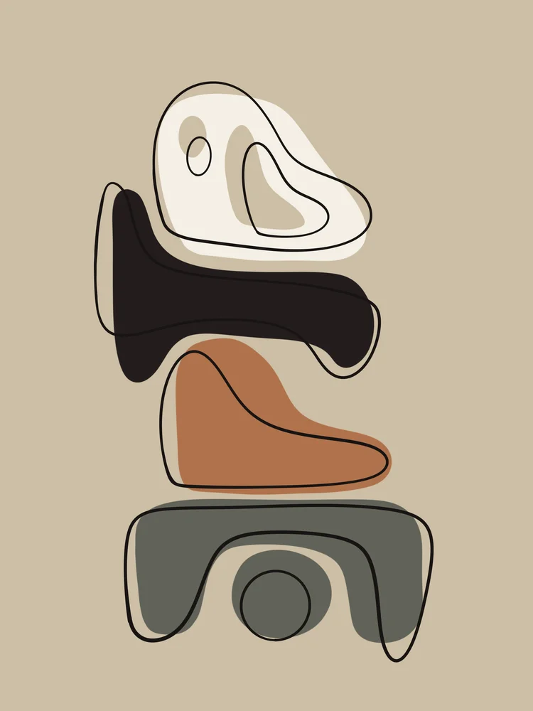 Tablou canvas: Forme Abstracte Boeme în Tonuri Pământii - Thumbnail 2