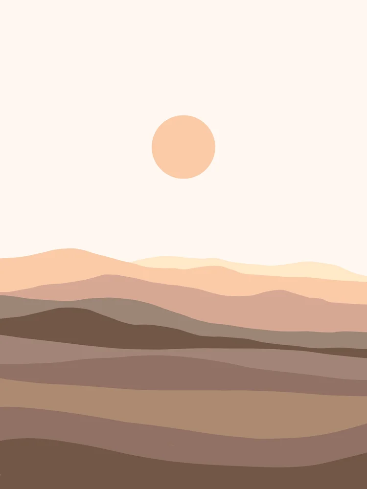 Tablou canvas: Peisaj Abstracție Boho în Trei Tonuri - Thumbnail 2