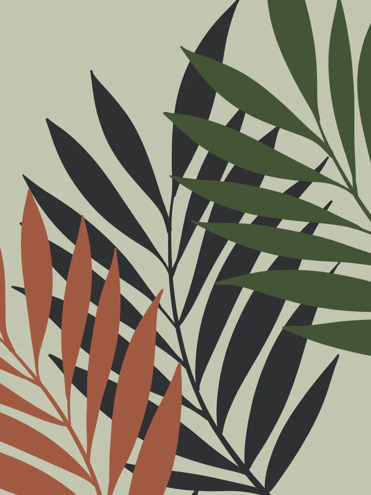 Tablou canvas: Frunze Abstracte în Tonuri Boeme - Thumbnail 2