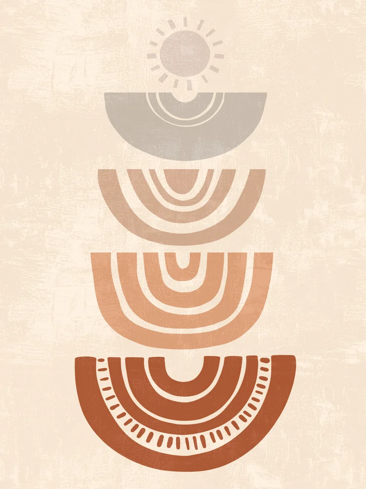 Tablou canvas: Forme Geometrice Boho în Tonauri Calde - Thumbnail 2