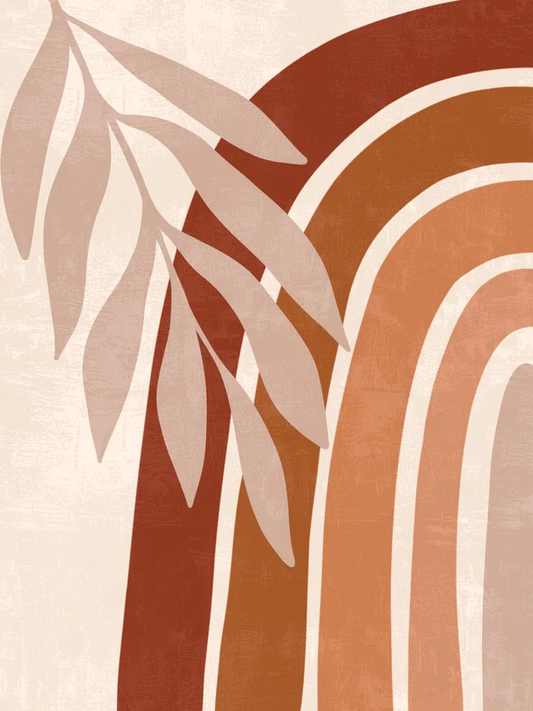 Tablou canvas: Curcubeu Boem cu Frunze Naturale - Thumbnail 2