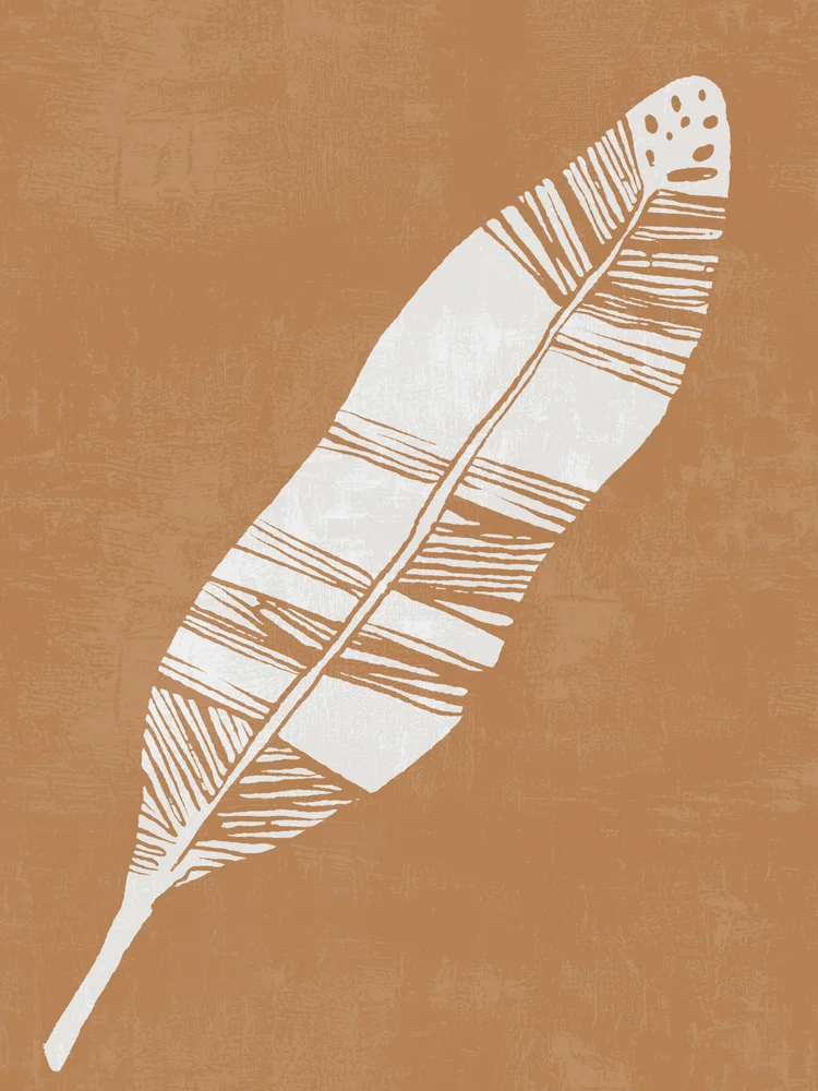 Tablou canvas: Pană Boemă pe Fundal Ocru - Thumbnail 2