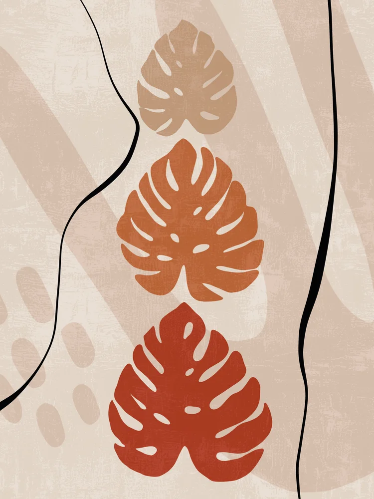 Tablou canvas: Frunze Monstera în Trei Nuante - Thumbnail 2