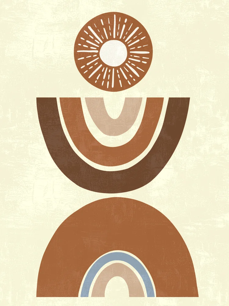 Tablou canvas: Forme Geometrice Boeme în Nuante Pământii - Thumbnail 2