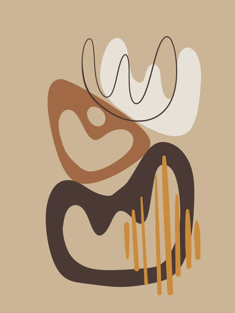 Tablou canvas: Forme Abstracte Boemiene în Tonuri Pământii - Thumbnail 2