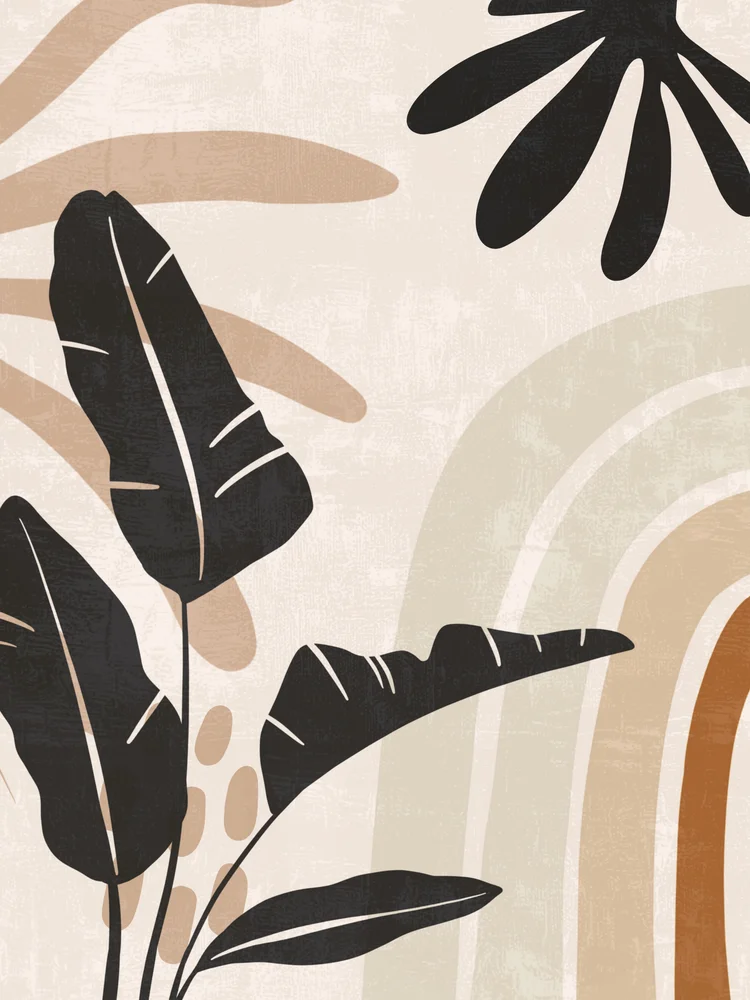 Tablou canvas: Frunze Tropicale Abstracție Boemă - Thumbnail 2