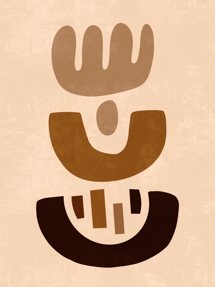 Tablou canvas: Forme Abstracte în Nuanțe Pământii - Thumbnail 2