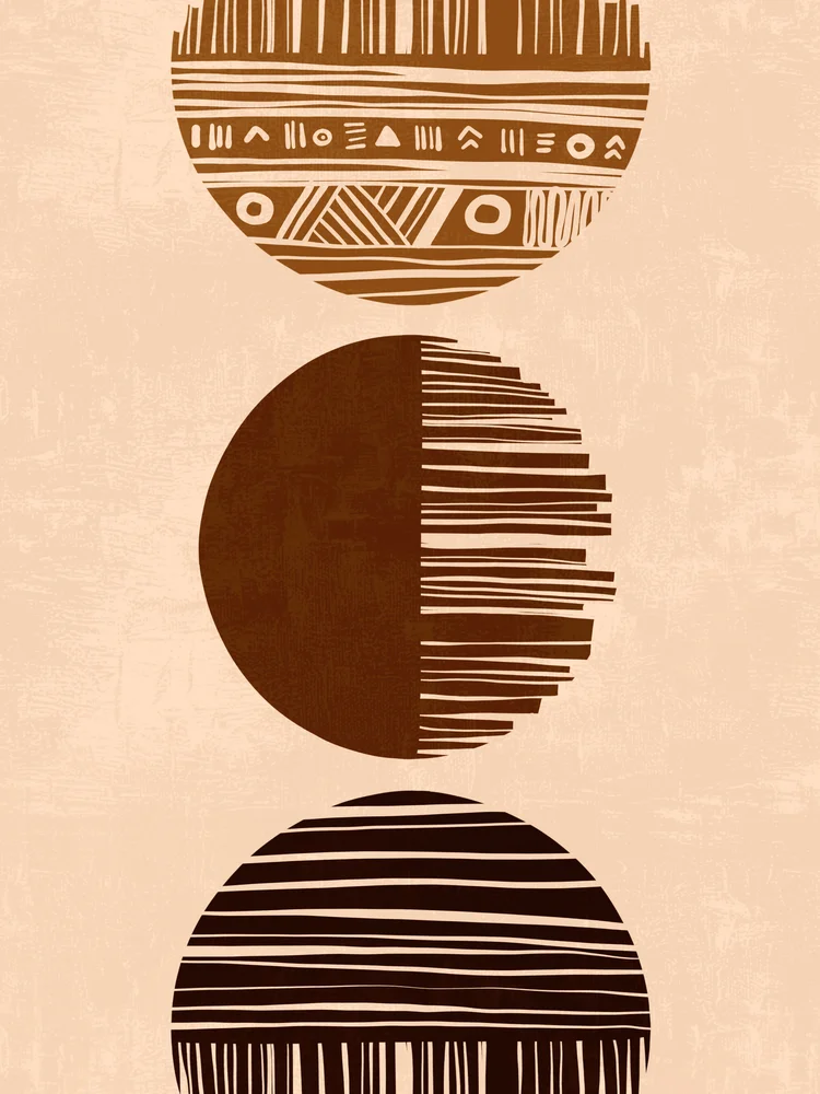 Tablou canvas: Sfere Abstracte în Trei Tonuri Pământii - Thumbnail 2