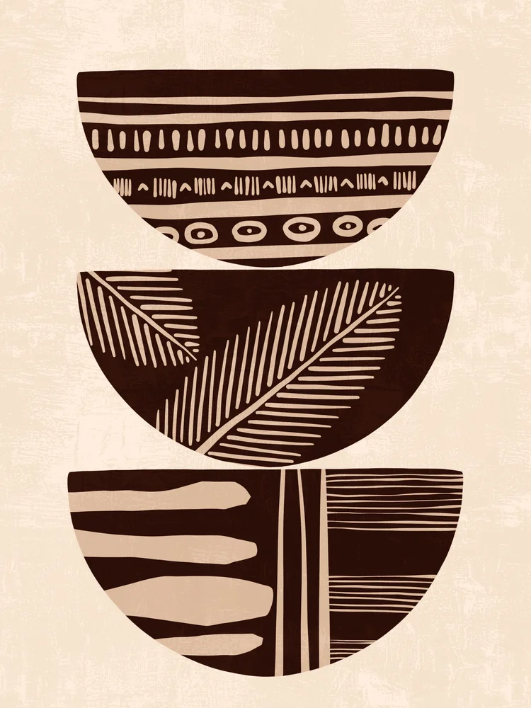 Tablou canvas: Forme Geometrice Boho în Trei Nuanțe - Thumbnail 2