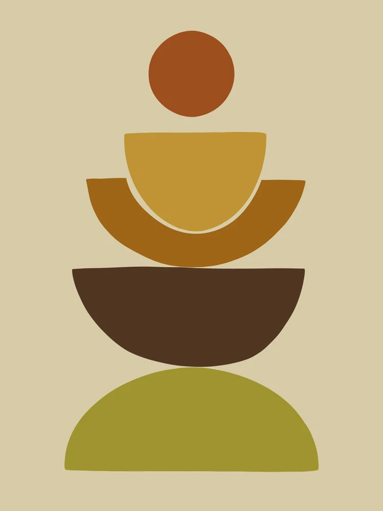 Tablou canvas: Compoziție Abstractă Boemă în Culori Pământii - Thumbnail 2