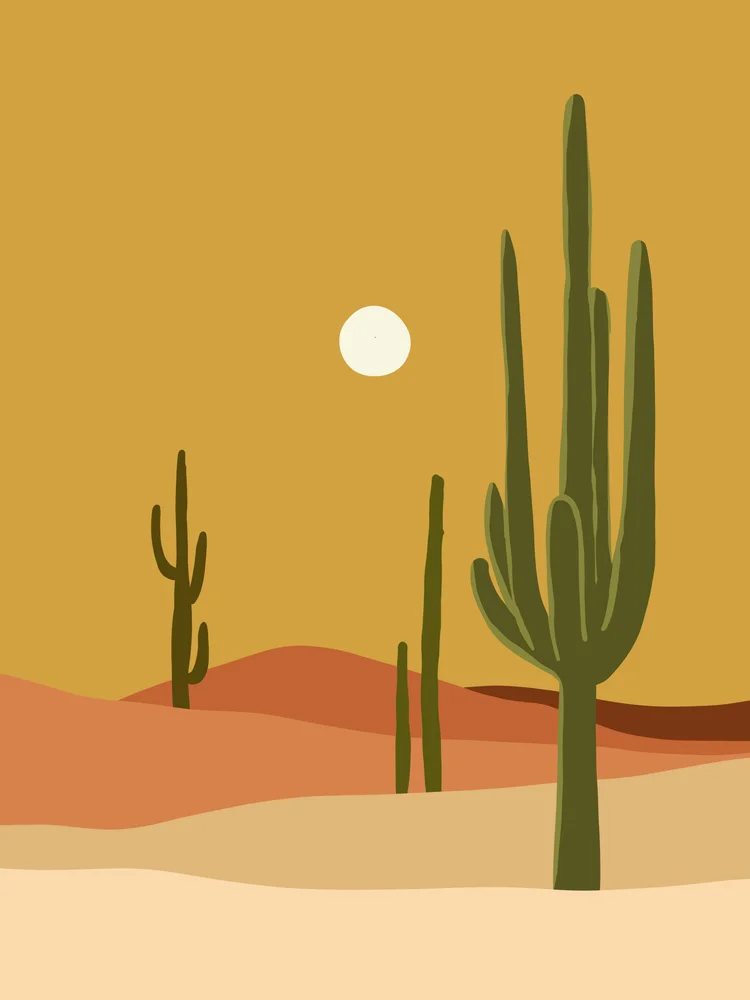 Tablou canvas: Peisaj Desertic cu Cactuși - Thumbnail 2