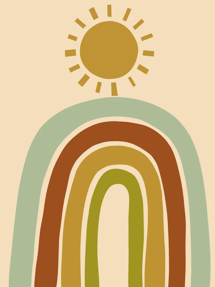 Tablou canvas: Curcubeu Boem cu Soare Abstracție - Thumbnail 2