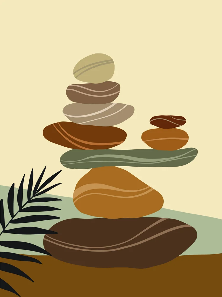 Tablou canvas: Pietre Abstracție Boem în Tablou Echilibrat - Thumbnail 2